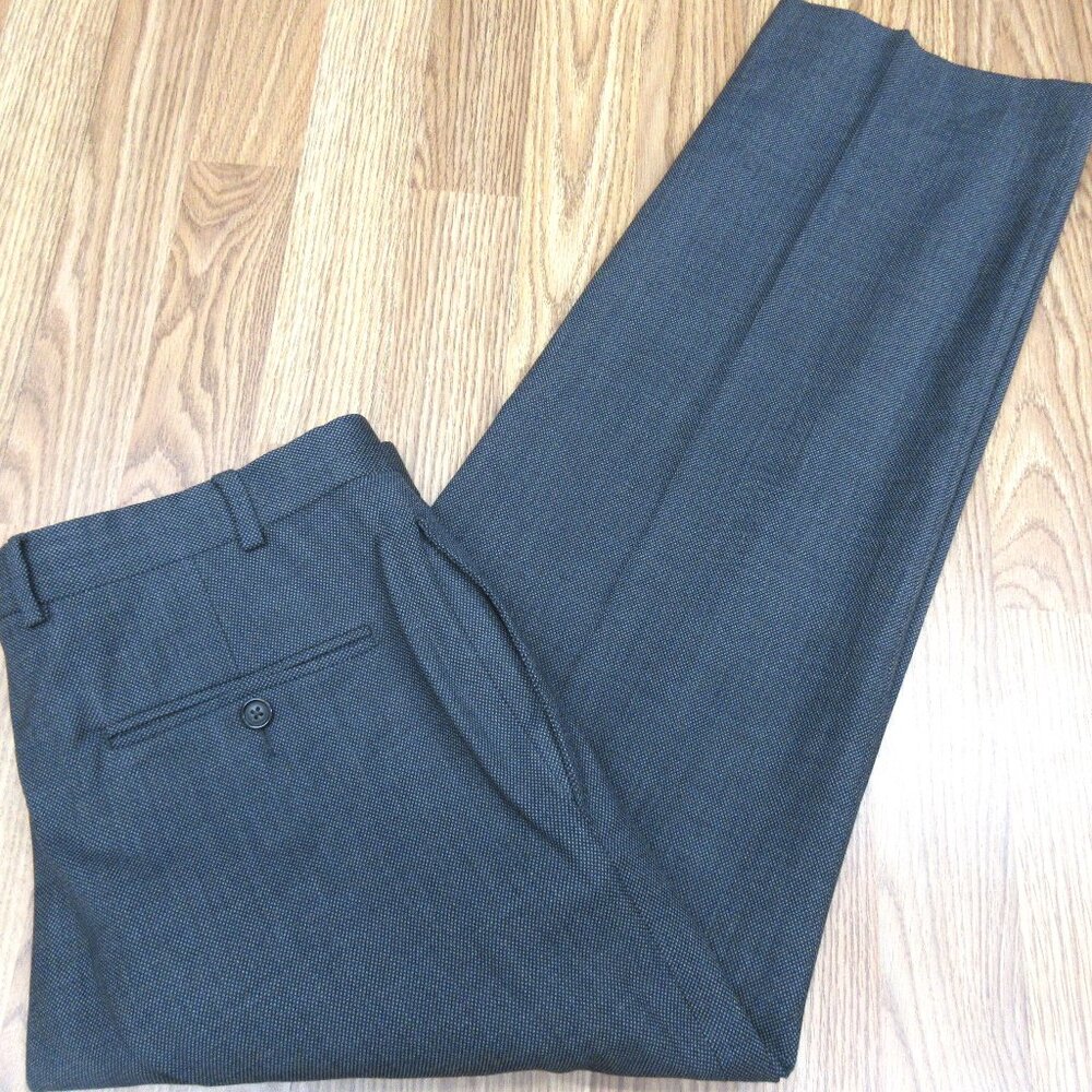 BROOKS BROTHERS FITZGERALD PANT REGULAR FIT WOOL GRAY NAILHEAD Sz 36W x 27L